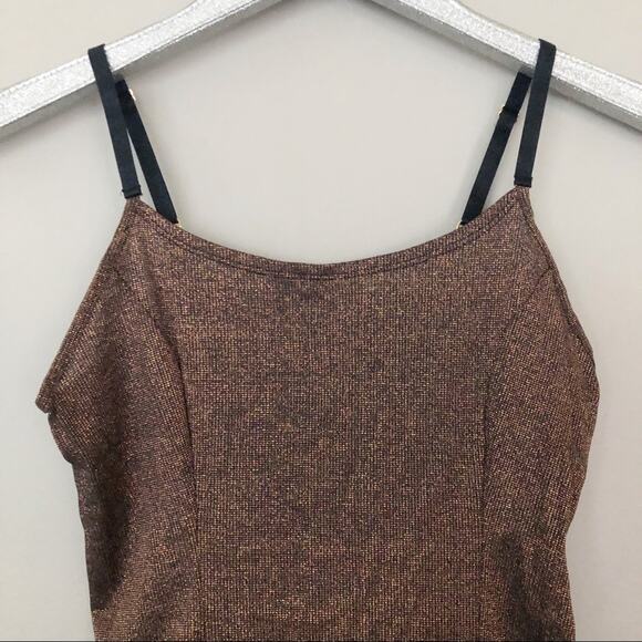 Commando Bronze Soft Sparkle Cami Thong Bodysuit NEW - Picture 4 of 12